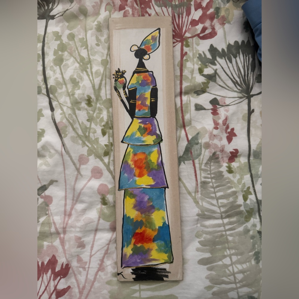 Colorful Abstract African Art Signed by Artist